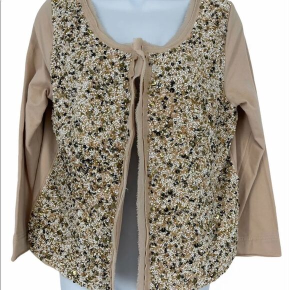 ✨ Anthropologie Postmark Paillette Beaded Cardigan✨ - Picture 2 of 12